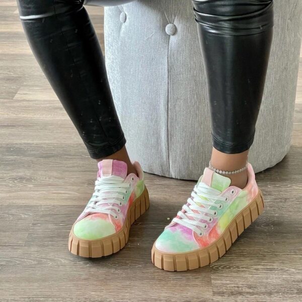 Lace-up Canvas Shoes Summer Round Toe Platform Single Shoes For Women Sneakers - Image 3