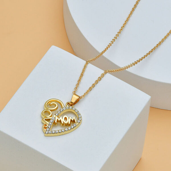 Mother's Day Mom Heart Shape With Diamond Letter Necklace For Women Fine Jewelry Women Accessories Fashion Jewelry - Image 9