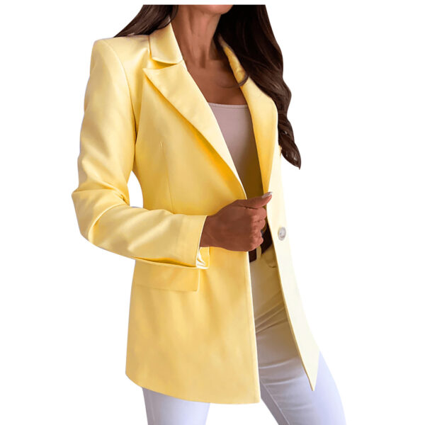 Temperament Long Sleeve Slim-fit Single Button Solid Color Jacket Small Suit - Image 2