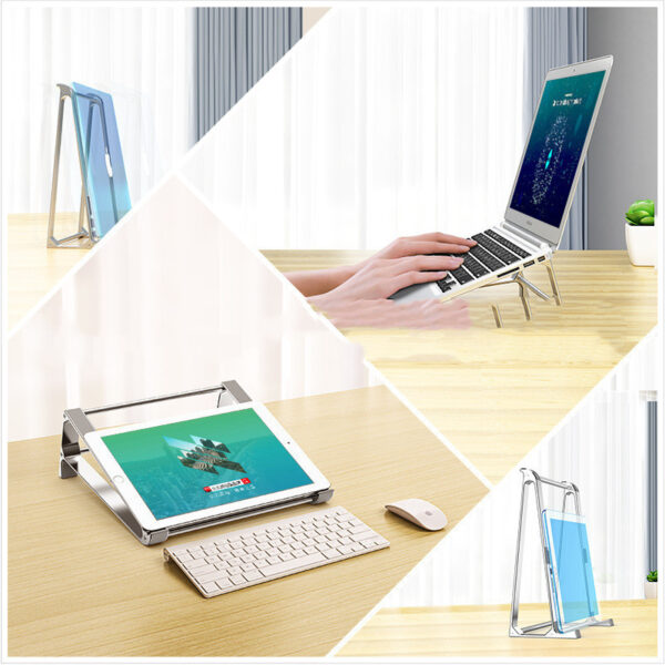 Portable Laptop Holder Stand Base Aluminum Alloy Computer Notebook PC Riser Computer Laptop Holder Cooling Bracket Riser Portable Laptop Holder Stand Base Aluminum Alloy Computer Notebook PC Riser - Image 5