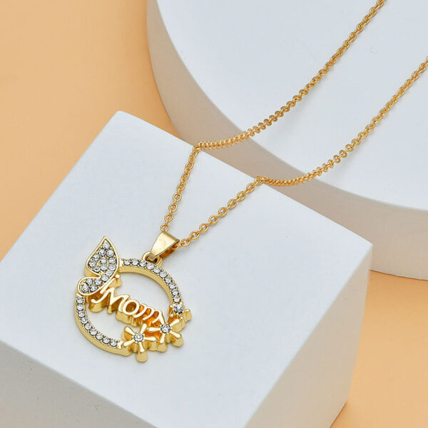 Mother's Day Mom Heart Shape With Diamond Letter Necklace For Women Fine Jewelry Women Accessories Fashion Jewelry - Image 7