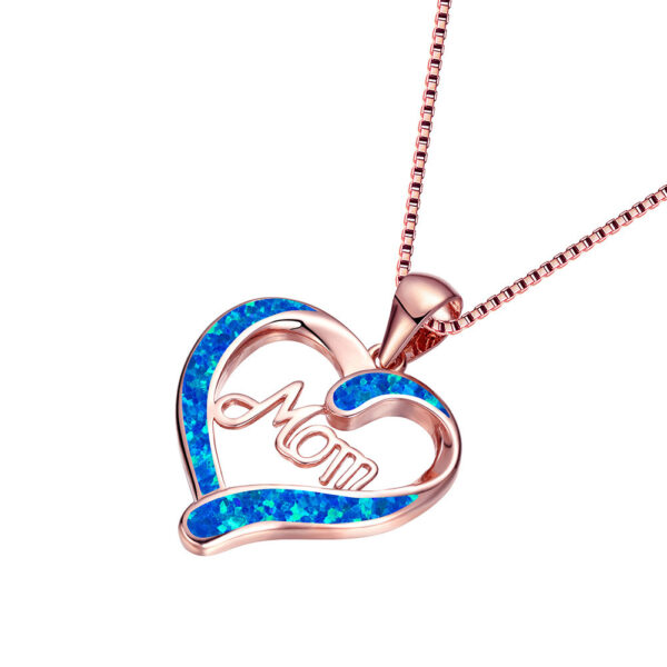 Love-shaped MOM Letter Pendant Necklace Mother's Day Gift Jewelry - Image 2