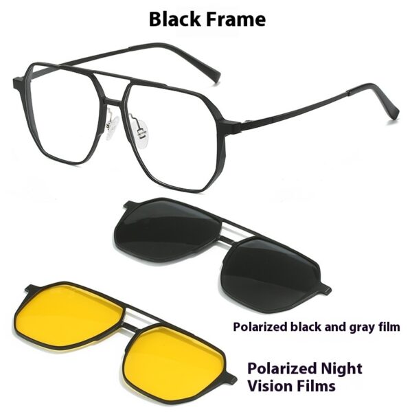 Driving Men's Three-in-one Magnetic Aluminum Magnesium Glasses - Image 4