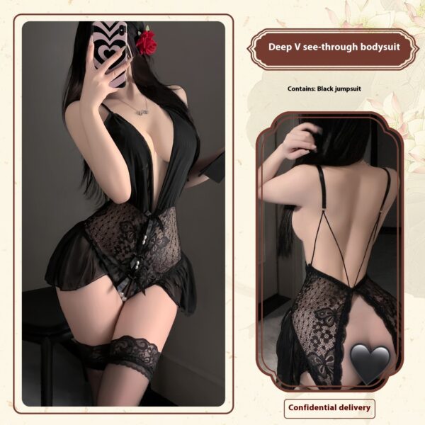 Sexy Lingerie Sexy Lace See-through Pure Desire Jumpsuit - Image 4