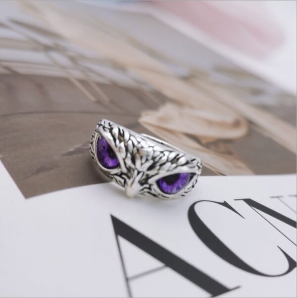 Fashion Vintage Demon Eye Owl Ring For Women  Retro Animal Ring Silver Color Jewelry - Image 10
