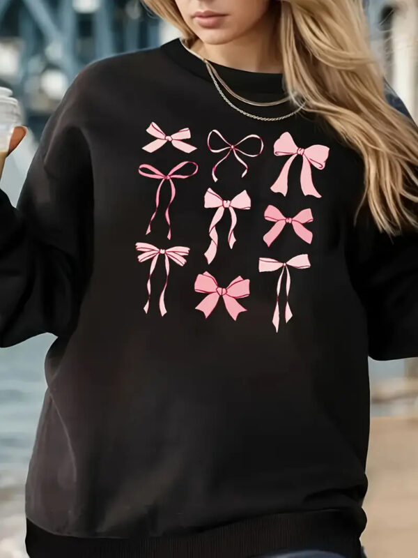 Women's Printed Long Sleeve Crew Neck Sweater - Image 10