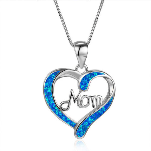 Love-shaped MOM Letter Pendant Necklace Mother's Day Gift Jewelry - Image 9