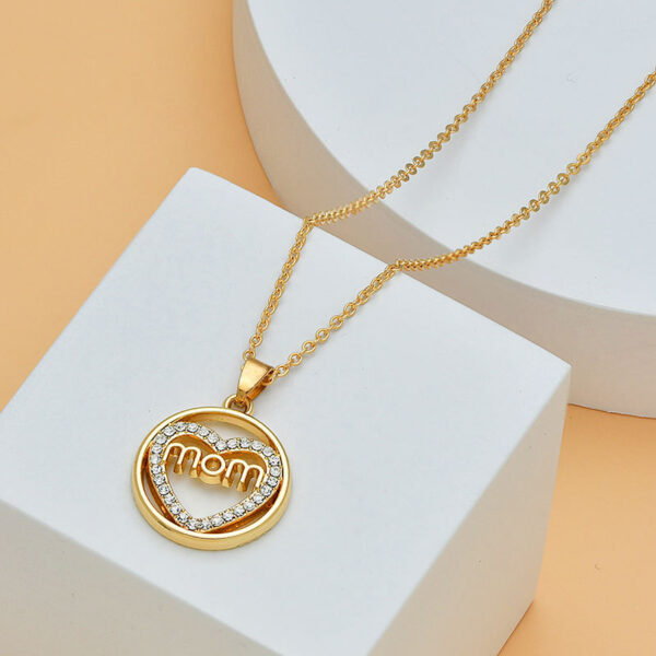 Mother's Day Mom Heart Shape With Diamond Letter Necklace For Women Fine Jewelry Women Accessories Fashion Jewelry - Image 8