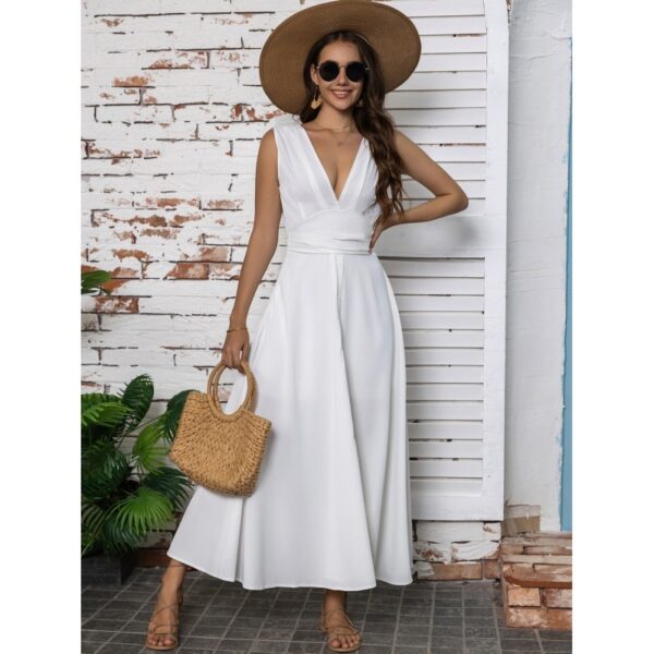 Women's Maxi Deep V-neck Sleeveless Dress - Image 5