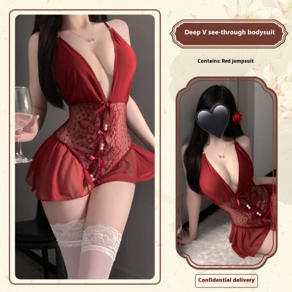 Sexy Lingerie Sexy Lace See-through Pure Desire Jumpsuit - Image 3
