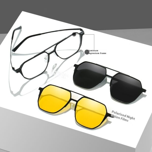 Driving Men's Three-in-one Magnetic Aluminum Magnesium Glasses - Image 7