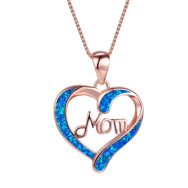 Love-shaped MOM Letter Pendant Necklace Mother's Day Gift Jewelry - Image 5