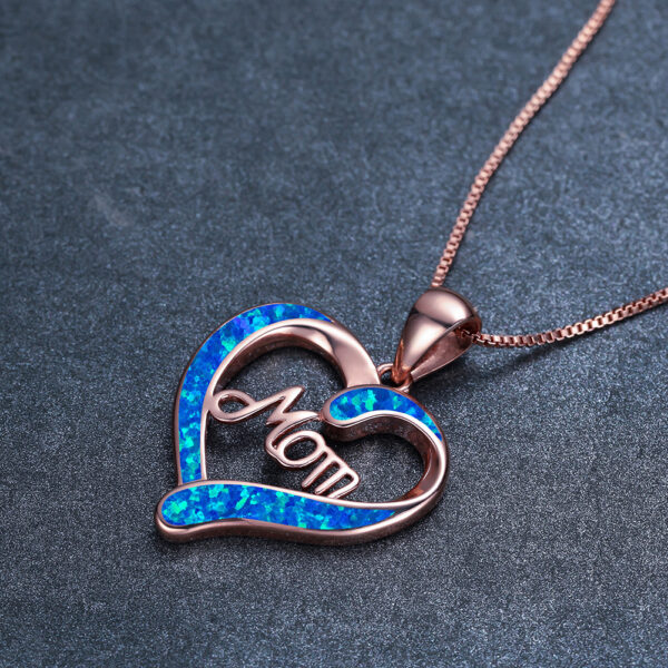 Love-shaped MOM Letter Pendant Necklace Mother's Day Gift Jewelry - Image 8