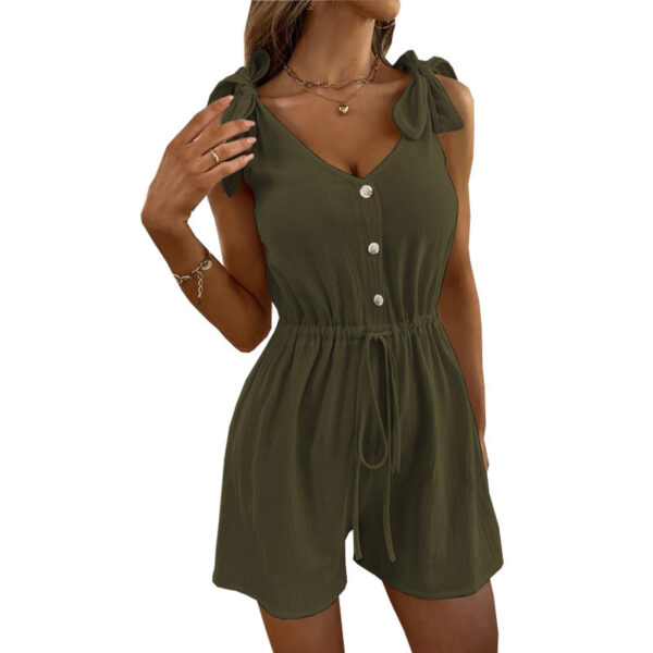 Women's Solid Color Summer One Piece Shorts - Image 10