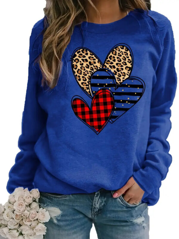 Women's Printed Long Sleeve Crew Neck Sweater - Image 4