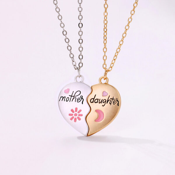 2PCS Set Jewelry Mother Daughter Necklace Matching Heart Magnetic Pendant Fashion Gifts For Mother's Day - Image 7