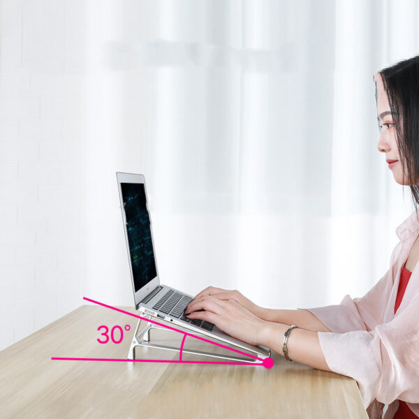 Portable Laptop Holder Stand Base Aluminum Alloy Computer Notebook PC Riser Computer Laptop Holder Cooling Bracket Riser Portable Laptop Holder Stand Base Aluminum Alloy Computer Notebook PC Riser - Image 3