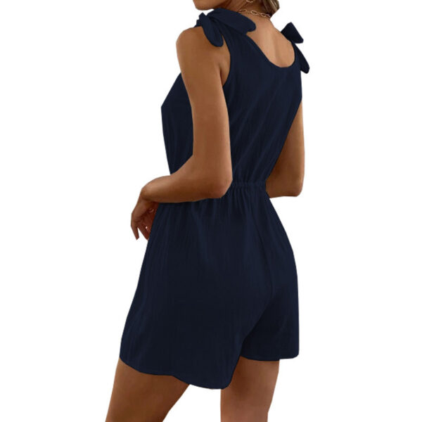 Women's Solid Color Summer One Piece Shorts - Image 8