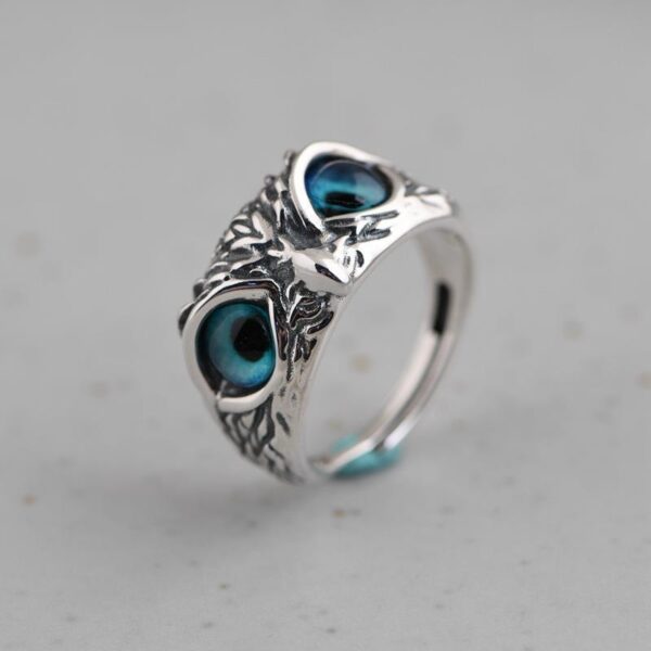 Fashion Vintage Demon Eye Owl Ring For Women  Retro Animal Ring Silver Color Jewelry - Image 8