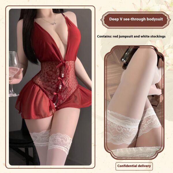Sexy Lingerie Sexy Lace See-through Pure Desire Jumpsuit - Image 5