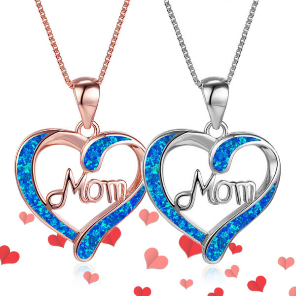Love-shaped MOM Letter Pendant Necklace Mother's Day Gift Jewelry - Image 6
