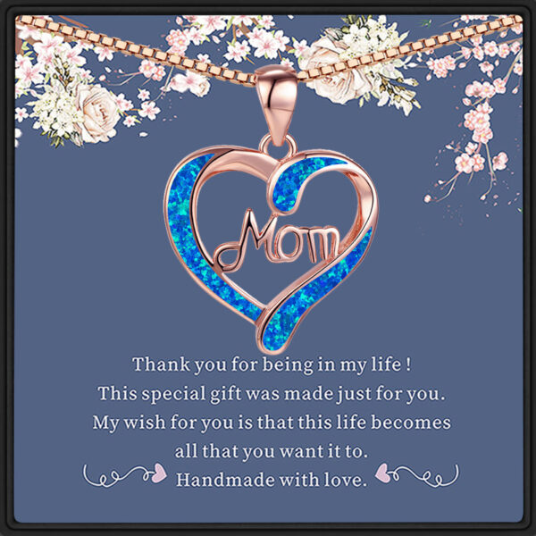 Love-shaped MOM Letter Pendant Necklace Mother's Day Gift Jewelry - Image 7