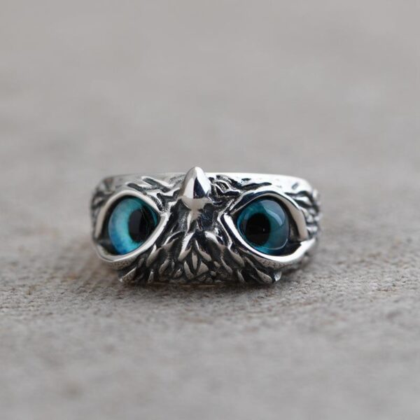 Fashion Vintage Demon Eye Owl Ring For Women  Retro Animal Ring Silver Color Jewelry - Image 5