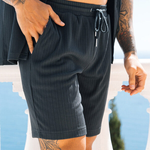 Men's Two Piece Set Short Sleeve Lapel Button Shirts And Shorts Beach Style Suits Men Summer Fashion Clothing Streetwear - Image 4